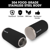 NNEMB 1.9L Double Wall Insulated Stainless Steel Water Bottle, Drink Jug with Handle, Straw Cleaner Black