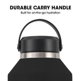 NNEMB 1.9L Double Wall Insulated Stainless Steel Water Bottle, Drink Jug with Handle, Straw Cleaner Black
