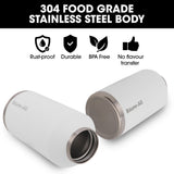 NNEMB 1.9L Double Wall Insulated Stainless Steel Water Bottle, Drink Jug with Handle, Straw Cleaner, White