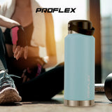 NNEMB 1L Double Wall Insulated Stainless Steel Water Bottle, Drink Jug with Handle, Seafoam Green
