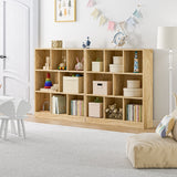NNEED Bookshelf Display Shelves Unit Storage Organizer Natural