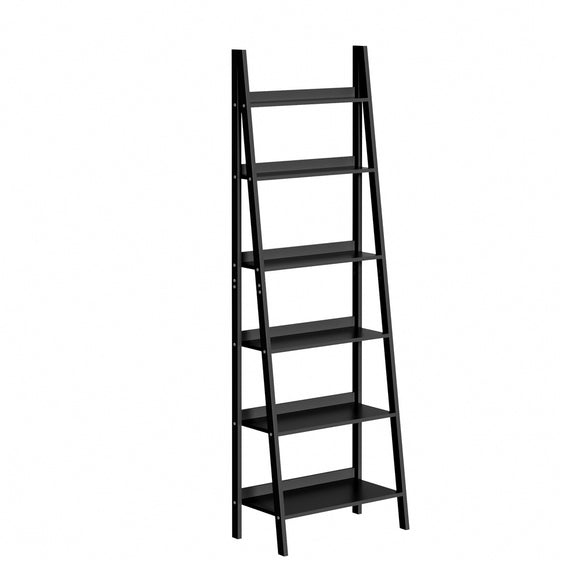 NNEED Corner Ladder Shelf 6-Tier Display Rack Black