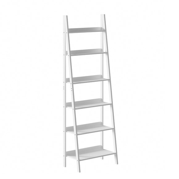 NNEED Corner Ladder Shelf 6-Tier Display Rack White