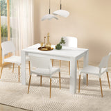 NNEDSZ 1 Artiss Dining Table and 4 Chairs Set White Wood