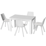 NNEDSZ 1 Artiss Dining Table and 4 Chairs Set Rectangle White