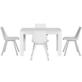 NNEDSZ 1 Artiss Dining Table and 4 Chairs Set Rectangle White