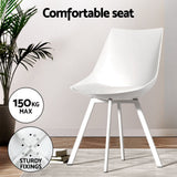 NNEDSZ 1 Artiss Dining Table and 4 Chairs Set Rectangle White