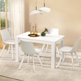 NNEDSZ 1 Artiss Dining Table and 4 Chairs Set Rectangle White