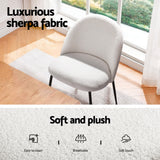 NNEDSZ 1 Artiss Dining Table and 4 Chairs Set White Sherpa