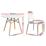 NNEDSZ 1 Artiss Dining Table and 4 Chairs Set Round White