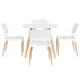 NNEDSZ 1 Artiss Dining Table and 4 Chairs Set Round White