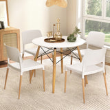 NNEDSZ 1 Artiss Dining Table and 4 Chairs Set Round White