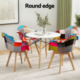 NNEDSZ 1 Artiss Dining Table and 4 Chairs Set DSW White