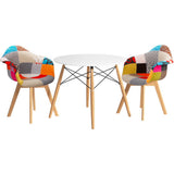 NNEDSZ 1 Artiss Dining Table and 2 Chairs Set DSW 90cm