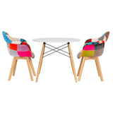 NNEDSZ 1 Artiss Dining Table and 2 Chairs Set DSW 90cm