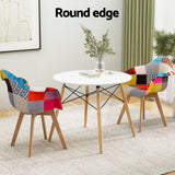 NNEDSZ 1 Artiss Dining Table and 2 Chairs Set DSW 90cm