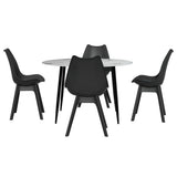NNEDSZ 1 Artiss Dining Table and 4 Chairs Set Marble Black