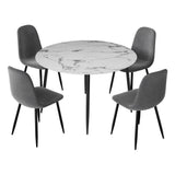 NNEDSZ 1 Artiss Dining Table and 4 Chairs Set Marble Grey