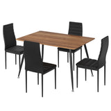 NNEDSZ 1 Artiss Dining Table and 4 Chairs Set Rectangle Metal