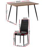 NNEDSZ 1 Artiss Dining Table and 4 Chairs Set Rectangle Metal