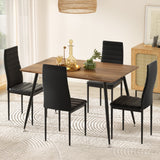 NNEDSZ 1 Artiss Dining Table and 4 Chairs Set Rectangle Metal