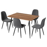 NNEDSZ 1 Artiss Dining Table and 4 Chairs Set Grey Metal