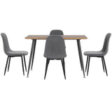 NNEDSZ 1 Artiss Dining Table and 4 Chairs Set Grey Metal