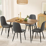 NNEDSZ 1 Artiss Dining Table and 4 Chairs Set Grey Metal
