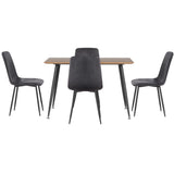 NNEDSZ 1 Artiss Dining Table and 4 Chairs Set Grey Velvet