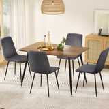 NNEDSZ 1 Artiss Dining Table and 4 Chairs Set Grey Velvet