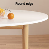 NNEDSZ 1 Artiss Dining Table and 4 Chairs Set White Wood