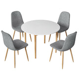 NNEDSZ 1 Artiss Dining Table and 4 Chairs Set White Grey