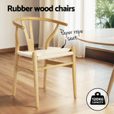 NNEDSZ 1 Artiss Dining Table and 4 Chairs Set Wishbone Wood