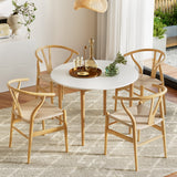 NNEDSZ 1 Artiss Dining Table and 4 Chairs Set Wishbone Wood