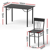 Artiss Dining Table and Chairs Set of 5 Compact Kitchen Furniture Marble Black