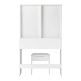 NNEED Dressing Table Stool Set Makeup Mirror 10 LED Bulbs White
