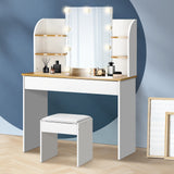 NNEED Dressing Table Stool Set Makeup Mirror 10 LED Bulbs