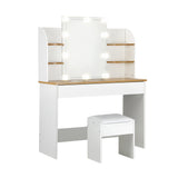 NNEED Dressing Table Stool Set Makeup Mirror 10 LED Bulbs