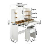 NNEED Dressing Table Stool Set Makeup Mirror 10 LED Bulbs