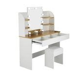 NNEED Dressing Table Stool Set Makeup Mirror 10 LED Bulbs