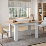 NNEED 160cm Extendable Dining Table Wooden&White