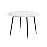 NNEED 110cm Dining Table with Marble Finish White&Black