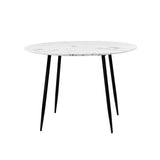 NNEED 110cm Dining Table with Marble Finish White&Black
