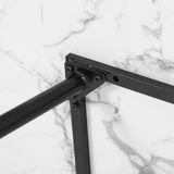NNEED 110cm Dining Table with Marble Finish White&Black