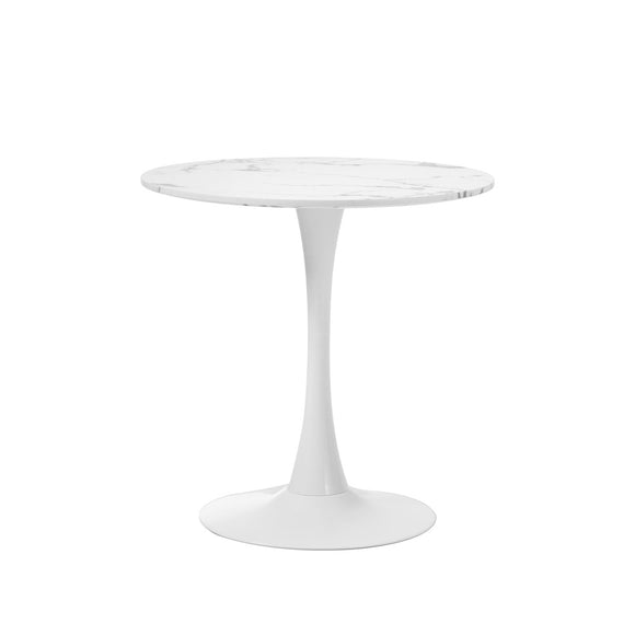 NNEED 60cm Dining Table Marble Tulip Shape White