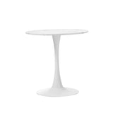 NNEED 60cm Dining Table Marble Tulip Shape White