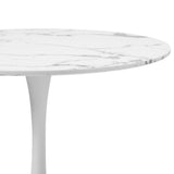 NNEED 60cm Dining Table Marble Tulip Shape White