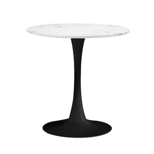 NNEED 60cm Dining Table Marble Tulip Shape White&Black