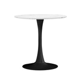 NNEED 60cm Dining Table Marble Tulip Shape White&Black