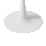 NNEED 90cm Dining Table Marble Tulip Shape White